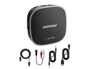 Mpow Bluetooth Transmitter and Receiver, 2-in-1 Bluetooth Adapter, Bluetooth Version 5.0, Digital Optical TOSLINK, AUX and RCA connection, support aptX, aptX Low Latency, aptX-HD, AAC, SBC, for TV Mpow Bluetooth Transmitter and Receiver, 2-in-1 Bluetooth Adapter, Bluetooth Version 5.0, Digital Optical TOSLINK, AUX and RCA connection, support aptX, aptX Low Latency, aptX-HD, AAC, SBC, for TV