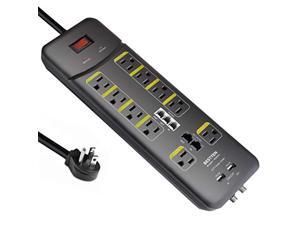 BESTTEN 10 Outlet All-In-One Surge Protector Power Strip with 2 USB Charging Ports (3.1A Total) and Phone/Ethernet/Coaxial Protection, 9-Foot Ultra Long Extension Cord, 3800 Joules, ETL Listed, Black BESTTEN 10 Outlet All-In-One Surge Protector Power Strip with 2 USB Charging Ports (3.1A Total) and Phone/Ethernet/Coaxial Protection, 9-Foot Ultra Long Extension Cord, 3800 Joules, ETL Listed, Black