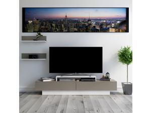 Decorotika Lusi 71'' Modern TV Stand and Media Console with Two Cabinets and Accent Wall Shelves in Various Color Options - White and Coffee Decorotika Lusi 71'' Modern TV Stand and Media Console with Two Cabinets and Accent Wall Shelves in Various Color Options - White and Coffee