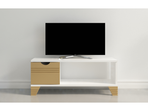 Decorotika Osco 35" Wide Modern TV Stand for TVs up to 40'' - Ideal for Small Living Room or Kids Room with Various Color Options - White and Cappuccino Decorotika Osco 35" Wide Modern TV Stand for TVs up to 40'' - Ideal for Small Living Room or Kids Room with Various Color Options - White and Cappuccino