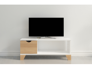 Decorotika Osco 35" Wide Modern TV Stand for TVs up to 40'' - Ideal for Small Living Room or Kids Room with Various Color Options - White and Teak Decorotika Osco 35" Wide Modern TV Stand for TVs up to 40'' - Ideal for Small Living Room or Kids Room with Various Color Options - White and Teak