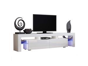 63" Modern High Gloss TV Stand Unit Cabinet with LED Shelves 2 Drawer Console Stylish Contempory Furniture ( black / white ) 63" Modern High Gloss TV Stand Unit Cabinet with LED Shelves 2 Drawer Console Stylish Contempory Furniture ( black / white )