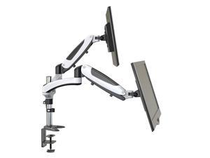 HUANUO Dual Monitor Mount, Full Motion Monitor Arm Stand, Height Adjustable Computer Monitor Riser with Gas Spring, C Clamp, Cable Management for Two 15 to 27 Inch LCD Screens HUANUO Dual Monitor Mount, Full Motion Monitor Arm Stand, Height Adjustable Computer Monitor Riser with Gas Spring, C Clamp, Cable Management for Two 15 to 27 Inch LCD Screens