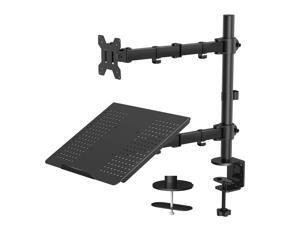 Monitor Stand with Keyboard Tray - Adjustable Desk Mount Laptop Holder with Clamp and Grommet Mounting Base for 13 to 27 Inch LCD Computer Screens Up to 22lbs, Notebook up to 15.6” Monitor Stand with Keyboard Tray - Adjustable Desk Mount Laptop Holder with Clamp and Grommet Mounting Base for 13 to 27 Inch LCD Computer Screens Up to 22lbs, Notebook up to 15.6”