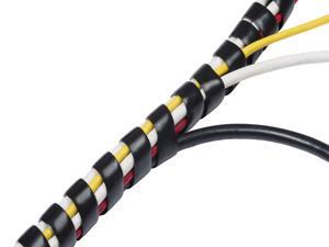 D-Line Cable Spiral Wrap | Cable Management Solution to Organize Cords 0.4" - 1.57" | 8.2ft length, Black D-Line Cable Spiral Wrap | Cable Management Solution to Organize Cords 0.4" - 1.57" | 8.2ft length, Black