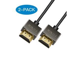 2-Pack 6.6ft 4K HDMI Cable - High Speed Supports Full 1080P, 4K, UltraHD, 3D with Audio and Ethernet Gold Plated Connectors 2-Pack 6.6ft 4K HDMI Cable - High Speed Supports Full 1080P, 4K, UltraHD, 3D with Audio and Ethernet Gold Plated Connectors
