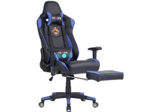 Ficmax High-Back Gaming Chair Racing Style Office Chair Recliner Computer Chair for Gaming PU Leather Ergonomic E-Sports Chair Height Adjustable Gaming Desk Chair with Massage Lumbar Support Footrest Ficmax High-Back Gaming Chair Racing Style Office Chair Recliner Computer Chair for Gaming PU Leather Ergonomic E-Sports Chair Height Adjustable Gaming Desk Chair with Massage Lumbar Support Footrest