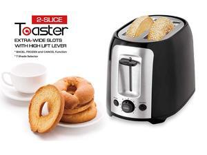 Culinary Edge 2-Slice Extra Wide Slots With High Lift Lever Toaster - Stainless Steel Accents with 2-Years Warranty (Black) Culinary Edge 2-Slice Extra Wide Slots With High Lift Lever Toaster - Stainless Steel Accents with 2-Years Warranty (Black)