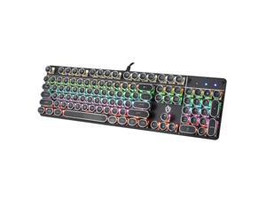 USB LED Backlit Retro Typewriter Mechanical Keyboard - Blue Switch - Round Keycaps - 104 Keys Vintage Inspired Steampunk Gaming Keyboard – Mechanical Gaming Keyboard for PC Mac Gamer Typ USB LED Backlit Retro Typewriter Mechanical Keyboard - Blue Switch - Round Keycaps - 104 Keys Vintage Inspired Steampunk Gaming Keyboard – Mechanical Gaming Keyboard for PC Mac Gamer Typ