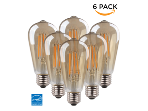 Viribright Dimmable LED Edison Bulb, (5W) 40 Watt Equivalent Light Bulb, Soft White 2700K, LED Vintage Light Bulb, ST19 Bulb w/ E26 Medium Screw Case, Energy Star & UL Listed, 410 Lumens - 6 Pack Viribright Dimmable LED Edison Bulb, (5W) 40 Watt Equivalent Light Bulb, Soft White 2700K, LED Vintage Light Bulb, ST19 Bulb w/ E26 Medium Screw Case, Energy Star & UL Listed, 410 Lumens - 6 Pack