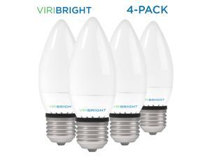 Viribright LED Candelabra Bulbs (3.2W), 25 Watt Equivalent led Light Bulbs, Warm White (2700K), 270 Lumen, E26 led Bulb Base - Pack of 4 Viribright LED Candelabra Bulbs (3.2W), 25 Watt Equivalent led Light Bulbs, Warm White (2700K), 270 Lumen, E26 led Bulb Base - Pack of 4