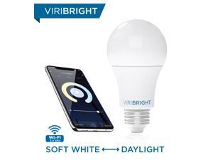 Viribright Smart LED WiFi Light Bulb, A19 E26 (60W Equivalent) 8W Actual, 2700K to 5000K Dimmable, No Hub Required, Scheduling Feature, White Light Only Viribright Smart LED WiFi Light Bulb, A19 E26 (60W Equivalent) 8W Actual, 2700K to 5000K Dimmable, No Hub Required, Scheduling Feature, White Light Only
