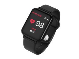 Smart Watch Blood Pressure Men With Heart Rate Monitor Waterproof Smart Wristwatch Pedometer Fitness Activity Tracker (Color: Black ) Smart Watch Blood Pressure Men With Heart Rate Monitor Waterproof Smart Wristwatch Pedometer Fitness Activity Tracker (Color: Black )