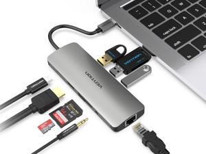 Vention USB C Hub,9-in-1 USB C Adapter with 4K USB C to HDMI, 3 USB 3.0 Ports, SD/TF Card Reader, USB-C Power Delivery,RJ45 Ethernet Port ,3.5mm Audio Port for MacBook Pro,Chromebook,and More (Grey) Vention USB C Hub,9-in-1 USB C Adapter with 4K USB C to HDMI, 3 USB 3.0 Ports, SD/TF Card Reader, USB-C Power Delivery,RJ45 Ethernet Port ,3.5mm Audio Port for MacBook Pro,Chromebook,and More (Grey)