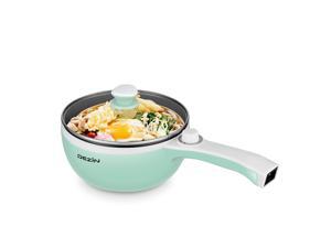Dezin Electric Hot Pot Upgraded, Non-Stick Saute Pan, Rapid Noodles Cooker, 1.5L Mini Pot for Steak, Egg, Fried Rice, Ramen, Oatmeal, Soup with Temperature Control, Seafoam Green (Egg Rack Included) Dezin Electric Hot Pot Upgraded, Non-Stick Saute Pan, Rapid Noodles Cooker, 1.5L Mini Pot for Steak, Egg, Fried Rice, Ramen, Oatmeal, Soup with Temperature Control, Seafoam Green (Egg Rack Included)