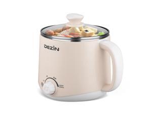 Dezin Electric Hot Pot, Rapid Noodles Cooker, Stainless Steel Mini Pot Perfect for Ramen, Egg, Pasta, Dumplings, Soup, Porridge, Oatmeal with Temperature Control and Keep Warm Feature, 1.6L, Beige Dezin Electric Hot Pot, Rapid Noodles Cooker, Stainless Steel Mini Pot Perfect for Ramen, Egg, Pasta, Dumplings, Soup, Porridge, Oatmeal with Temperature Control and Keep Warm Feature, 1.6L, Beige