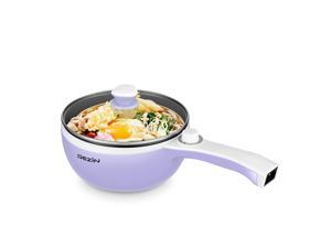 Dezin Electric Hot Pot Upgraded, Non-Stick Saute Pan, Rapid Noodles Cooker, 1.5L Mini Pot for Steak, Egg, Fried Rice, Ramen, Oatmeal, Soup with Temperature Control, Purple (Egg Rack Included) Dezin Electric Hot Pot Upgraded, Non-Stick Saute Pan, Rapid Noodles Cooker, 1.5L Mini Pot for Steak, Egg, Fried Rice, Ramen, Oatmeal, Soup with Temperature Control, Purple (Egg Rack Included)