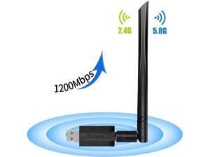 NEW Edition - WiFi Adapter, 1200Mbps USB Wireless Adapter, 802.11ac 2.4G/5G Dual Band Network LAN Card with External 5dBi Antenna, for Desktop Laptop PC Windows 10/ Vista /7 /8 /8.1 / XP, Mac OS X NEW Edition - WiFi Adapter, 1200Mbps USB Wireless Adapter, 802.11ac 2.4G/5G Dual Band Network LAN Card with External 5dBi Antenna, for Desktop Laptop PC Windows 10/ Vista /7 /8 /8.1 / XP, Mac OS X