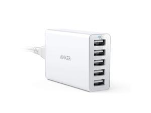 USB Charger, USB Charging Station, Anker 40W 5-Port USB Wall Charger, PowerPort 5 for iPhone XS/XS Max/XR/X/8/7/6/Plus, iPad Pro/ Air 2/mini, Galaxy S9/S8/Edge/Plus, Note 8/7, LG, Nexus, HTC and More USB Charger, USB Charging Station, Anker 40W 5-Port USB Wall Charger, PowerPort 5 for iPhone XS/XS Max/XR/X/8/7/6/Plus, iPad Pro/ Air 2/mini, Galaxy S9/S8/Edge/Plus, Note 8/7, LG, Nexus, HTC and More