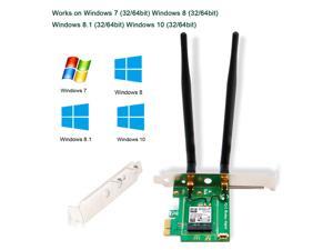 Wireless AC Dual Band 1200Mbps PCIE Wi-Fi Bluetooth Adapter for Windows or Linux PCs or Servers-2.4GHz 300Mbps and 5GHz 867Mbps Wi-Fi Card -Bluetooth 4.0 with EDR Wi-Fi Adapter Wireless AC Dual Band 1200Mbps PCIE Wi-Fi Bluetooth Adapter for Windows or Linux PCs or Servers-2.4GHz 300Mbps and 5GHz 867Mbps Wi-Fi Card -Bluetooth 4.0 with EDR Wi-Fi Adapter