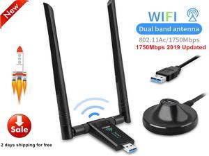 1750Mbps Wireless USB Wifi Adapter, AC1750 Dual Band 2.4GHz/450Mbps 5GHz/1300Mbps wifi Lan Card,802.11 ac/a/b/g/n, Dual High Gain Dual 5dBi Antennas Network dongle for Windows XP/7/8/10,MAC OS X 1750Mbps Wireless USB Wifi Adapter, AC1750 Dual Band 2.4GHz/450Mbps 5GHz/1300Mbps wifi Lan Card,802.11 ac/a/b/g/n, Dual High Gain Dual 5dBi Antennas Network dongle for Windows XP/7/8/10,MAC OS X