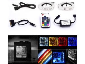 Magnetic Computer LED Strip Kit, Airgoo 2pcs 15inch PC RGB LED Strip Light, Vibrant LED Computer Lights Using Multi Function RF Remote for Desktop PC Computer Tower, Come with Sata Power Cable (White) Magnetic Computer LED Strip Kit, Airgoo 2pcs 15inch PC RGB LED Strip Light, Vibrant LED Computer Lights Using Multi Function RF Remote for Desktop PC Computer Tower, Come with Sata Power Cable (White)