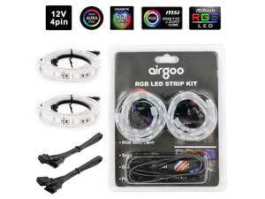 PC RGB LED Strip Light, 2pcs Magnetic LED Strip for 12V 4-Pin RGB LED headers, Compatible with ASUS Aura RGB, MSI Mystic Light, ASROCK Aura RGB Motherboard and RGB Controller, White Silicone Housing PC RGB LED Strip Light, 2pcs Magnetic LED Strip for 12V 4-Pin RGB LED headers, Compatible with ASUS Aura RGB, MSI Mystic Light, ASROCK Aura RGB Motherboard and RGB Controller, White Silicone Housing