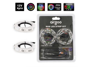 PC RGB LED Strip Light, 2pcs Magnetic LED Strip for 12V 4-Pin RGB LED headers, Compatible with ASUS Aura RGB, MSI Mystic Light, ASROCK Aura RGB Motherboard and RGB Controller, White Silicone Housing PC RGB LED Strip Light, 2pcs Magnetic LED Strip for 12V 4-Pin RGB LED headers, Compatible with ASUS Aura RGB, MSI Mystic Light, ASROCK Aura RGB Motherboard and RGB Controller, White Silicone Housing