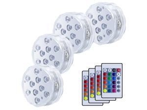 LUXJET Waterproof Submersible LED Lights Wedding Tea Light Remote Controlled, RGB Color Changing for Party Glass Vase Decor Halloween Christmas Home Decoration Accent Lighting, Set of 10 (4Deng) LUXJET Waterproof Submersible LED Lights Wedding Tea Light Remote Controlled, RGB Color Changing for Party Glass Vase Decor Halloween Christmas Home Decoration Accent Lighting, Set of 10 (4Deng)