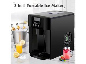 2 in 1 Ice Maker Water Cooler Compact Countertop Ice Cubes Maker Home Black 2 in 1 Ice Maker Water Cooler Compact Countertop Ice Cubes Maker Home Black
