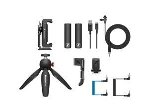 Sennheiser XSW-D Portable Lav Mobile Kit with Transmitter, Receiver, Lapel Mic, Mounts & Manfrotto PIXI Tabletop Stand