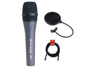 Sennheiser E845 Super Cardioid Handheld Dynamic Microphone with XLR-XLR Cable and Pop filter