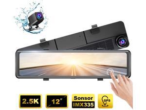 AKASO DL12 2.5K Mirror Dash Cam 12" Touch Screen Front and Rear Dual Dash Camera for Cars Enhanced Night Vision Backup Camera with Sony Starvis Sensor GPS G-Sensor Parking Assistance AKASO DL12 2.5K Mirror Dash Cam 12" Touch Screen Front and Rear Dual Dash Camera for Cars Enhanced Night Vision Backup Camera with Sony Starvis Sensor GPS G-Sensor Parking Assistance