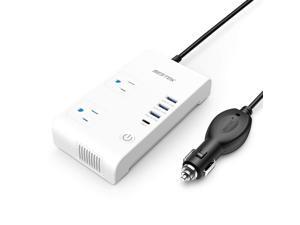 BESTEK 200W Power Inverter, DC 12V to AC 110V Car Inverter with Total 7.8A 4 USB Ports Multi-Protection Car Charger Adapter, ETL Listed BESTEK 200W Power Inverter, DC 12V to AC 110V Car Inverter with Total 7.8A 4 USB Ports Multi-Protection Car Charger Adapter, ETL Listed