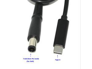 USB-C Type C to 7.4mm 5.0mm round Tip Charging Power Cable for Dell 65W 7.4mm*5.0mm round tip laptops USB-C Type C to 7.4mm 5.0mm round Tip Charging Power Cable for Dell 65W 7.4mm*5.0mm round tip laptops