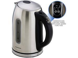 Ovente Electric Hot Water Kettle 1.7 Liter Tea & Coffee Pot with 5 Temperature Control Settings, BPA-Free 1100 Watts with Concealed Heating Element, Keep Warm Function, Silver (KS88S) Ovente Electric Hot Water Kettle 1.7 Liter Tea & Coffee Pot with 5 Temperature Control Settings, BPA-Free 1100 Watts with Concealed Heating Element, Keep Warm Function, Silver (KS88S)