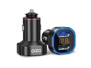 Fast Car Charger Adapter LED Voltage Display Square Metal Dual USB Port 5.8A QC3.0 Quick Charging 12/24V Mini for Mobile Phone Table Fast Car Charger Adapter LED Voltage Display Square Metal Dual USB Port 5.8A QC3.0 Quick Charging 12/24V Mini for Mobile Phone Table