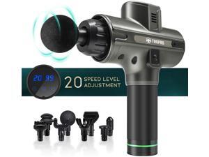 Massage Gun for Athletes, TROPRO Handheld Electric Percussion Deep Tissue Body Muscle Massager Gun for Pain Relief with LCD Touch Screen, 20 Speed Levels, 4-6 Hours Running Time, 8 Massage Heads Massage Gun for Athletes, TROPRO Handheld Electric Percussion Deep Tissue Body Muscle Massager Gun for Pain Relief with LCD Touch Screen, 20 Speed Levels, 4-6 Hours Running Time, 8 Massage Heads