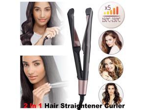 Hair Straightener and Curler, 2 in 1 Straightener and Curling Iron, Titanium Flat Iron for Hair Professional Hair Straightener and Curler, 2 in 1 Straightener and Curling Iron, Titanium Flat Iron for Hair Professional