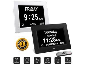 3 Alarms Dementia Clock, 2 Auto-Dim Options, Large Display Digital Calendar Day Clock for Vision Impaired, Elderly, Memory Loss, Black, SDC008W 3 Alarms Dementia Clock, 2 Auto-Dim Options, Large Display Digital Calendar Day Clock for Vision Impaired, Elderly, Memory Loss, Black, SDC008W