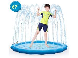 Sprinkle & Splash Play Mat 67" Sprinkler for Kids Outdoor Inflatable Water Toys Fun for 1 2 3 4 5 6 7 8 Years Old Toddlers Boys Girls Children Summer Party Sprinkler Pool Sprinkle & Splash Play Mat 67" Sprinkler for Kids Outdoor Inflatable Water Toys Fun for 1 2 3 4 5 6 7 8 Years Old Toddlers Boys Girls Children Summer Party Sprinkler Pool