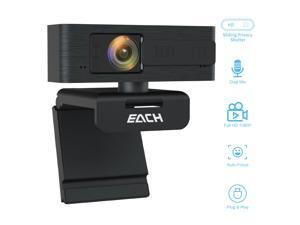 EACH Full HD Webcam 1080p Webcam Autofocus Camera HDR USB Webcam with Privacy Cover Widescreen Video Calling and Recording for Computer Laptop PC Skype Stream EACH Full HD Webcam 1080p Webcam Autofocus Camera HDR USB Webcam with Privacy Cover Widescreen Video Calling and Recording for Computer Laptop PC Skype Stream