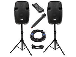 Seismic Audio - PAIO15 - Active 15 Inch PA Speaker System - Bluetooth, Wireless Mic, Speaker Stands and Cables - Tailgate Karaoke Speaker Seismic Audio - PAIO15 - Active 15 Inch PA Speaker System - Bluetooth, Wireless Mic, Speaker Stands and Cables - Tailgate Karaoke Speaker