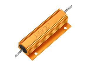 Unique Bargains Aluminum Case Resistor 100W 3k Ohm Wirewound for LED Replacement Converter Gold Unique Bargains Aluminum Case Resistor 100W 3k Ohm Wirewound for LED Replacement Converter Gold