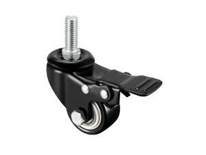 Swivel Casters 2 Inch PU M10 x 25mm Threaded Stem Caster Wheels with Brake 4 Pcs Swivel Casters 2 Inch PU M10 x 25mm Threaded Stem Caster Wheels with Brake 4 Pcs