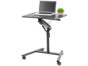 VIVO Black Mobile 28" Height Adjustable Rolling Podium Laptop Workstation Cart VIVO Black Mobile 28" Height Adjustable Rolling Podium Laptop Workstation Cart