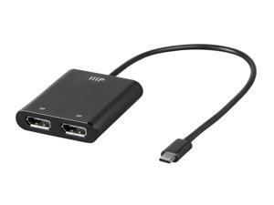 Monoprice USB-C to Dual DisplayPort MST Hub - Black, Supports Dual 4K@30Hz And Multi-Stream Transport Monoprice USB-C to Dual DisplayPort MST Hub - Black, Supports Dual 4K@30Hz And Multi-Stream Transport