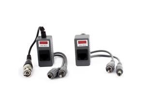 Pair HD Audio Video Power Balun Transmitter BNC DC RJ45 8P8C Adapter Transceiver Pair HD Audio Video Power Balun Transmitter BNC DC RJ45 8P8C Adapter Transceiver