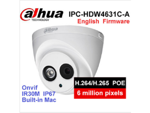 Dahua POE 6MP IP Camera IPC-HDW4631C-A IR 30m H.265 Built-in MIC IP67 Onvif Dahua POE 6MP IP Camera IPC-HDW4631C-A IR 30m H.265 Built-in MIC IP67 Onvif
