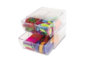Desk Cube, With Four Drawers, Clear Plastic, 6 X 7-1/8 X 6 Desk Cube, With Four Drawers, Clear Plastic, 6 X 7-1/8 X 6
